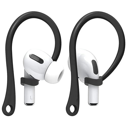 Everhype Earhook for AirPods Pro, AirPods 3, AirPods 2 and AirPods 1 Anti-Lost Secure Airpods Holder Ear Attachment Loops Earhook Clips for AirPod Earbud Sports (Earbud Hook Black)