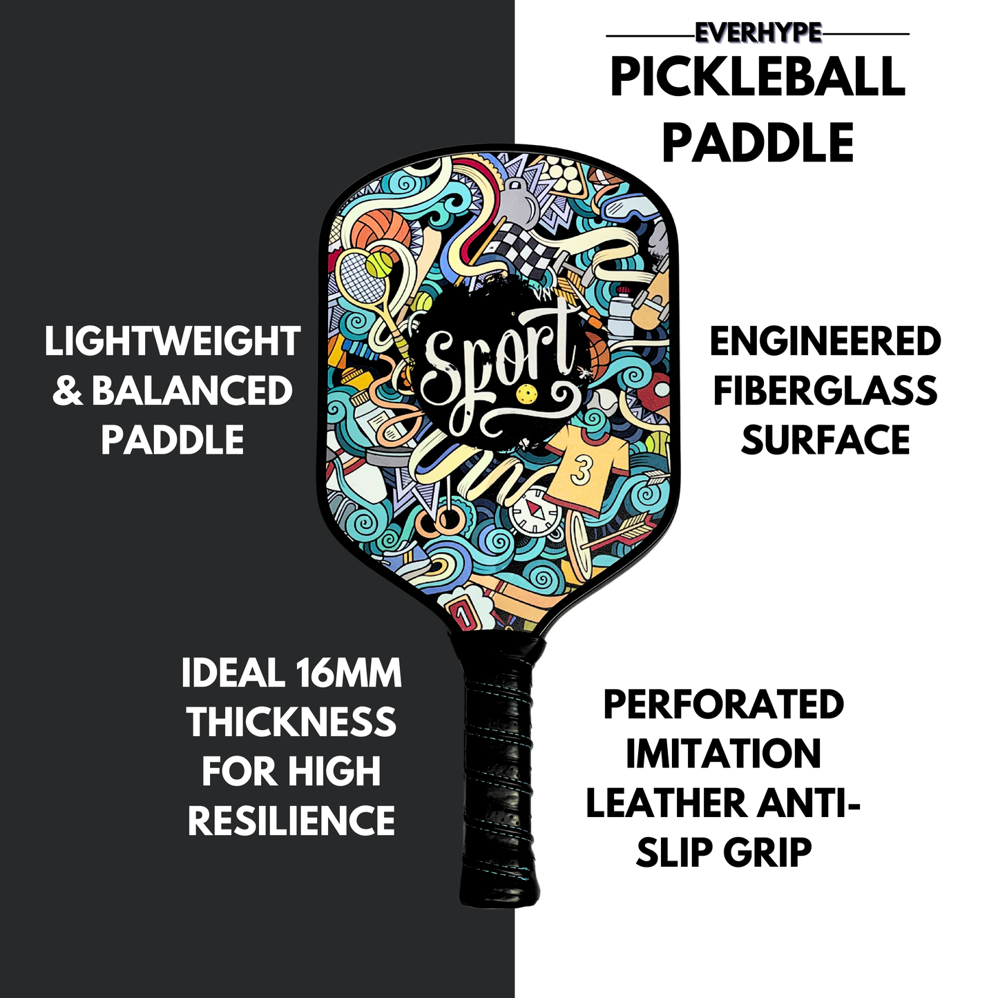 Everhype Fiberglass Pickleball Paddle For Sport