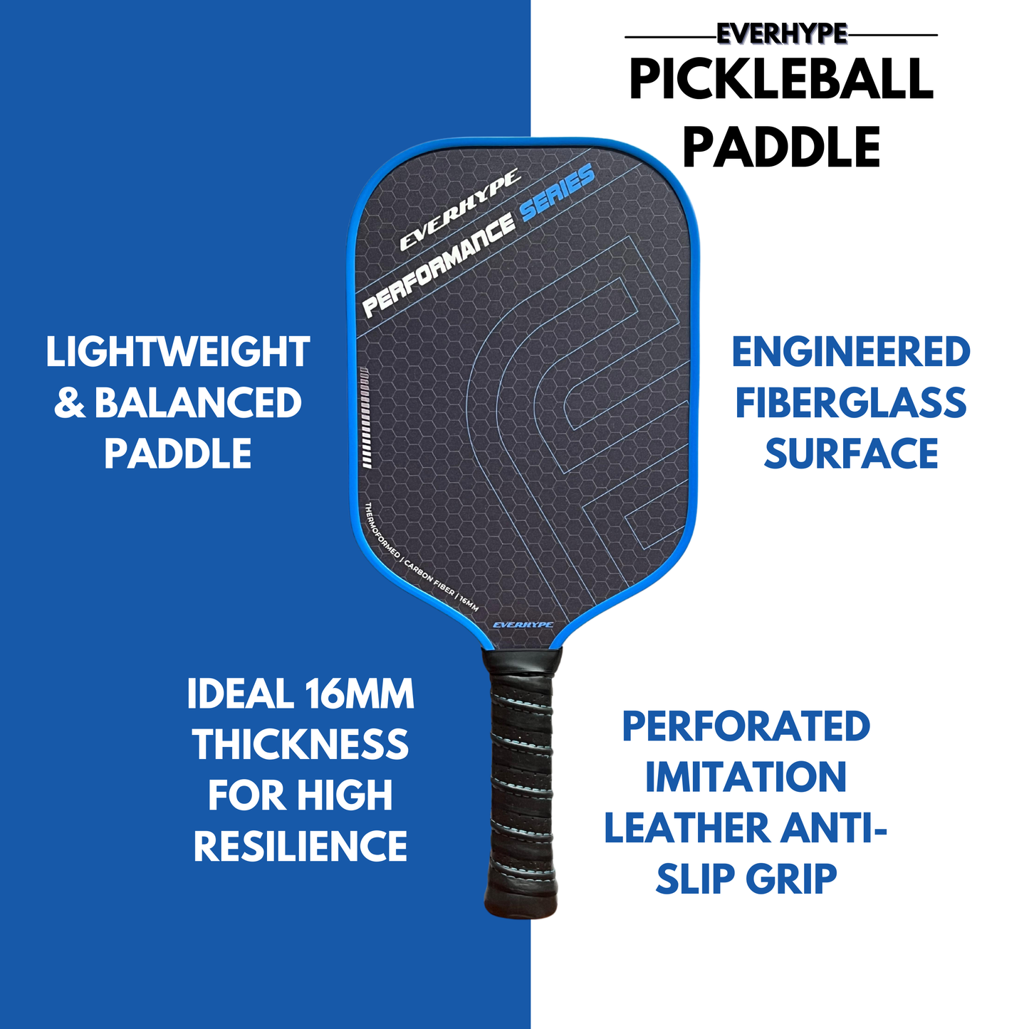 Everhype Carbon Fiber Pickleball Paddle For Performance