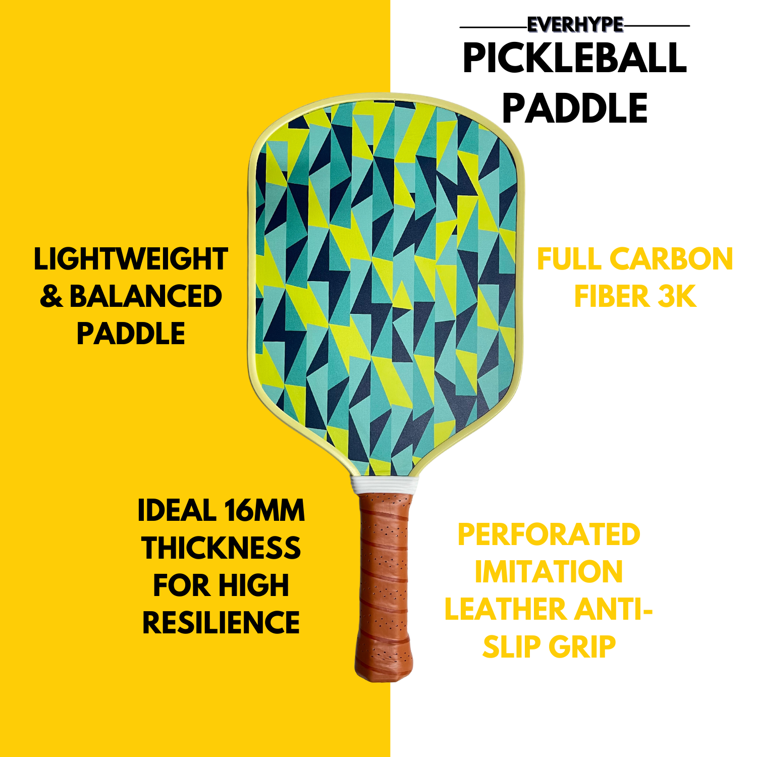 Pickleball Paddle 3k Carbon Fiber