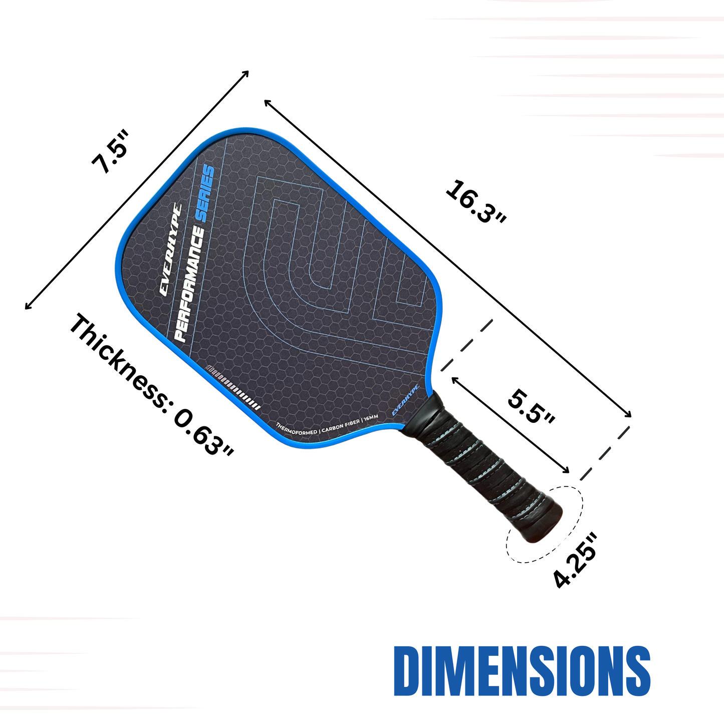 Everhype Carbon Fiber Pickleball Paddle For Performance