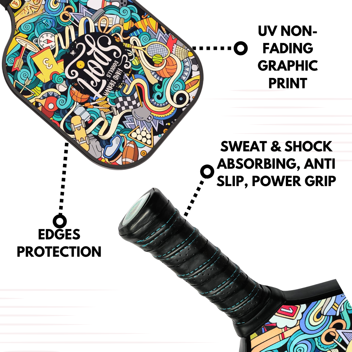 Pickleball Fiber Glass Sport Racket Combo