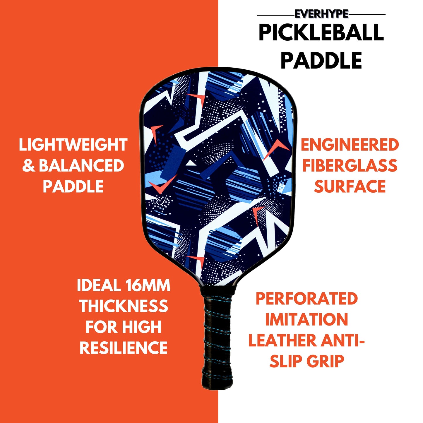 Everhype Fiberglass Pickleball Paddle For Beginner