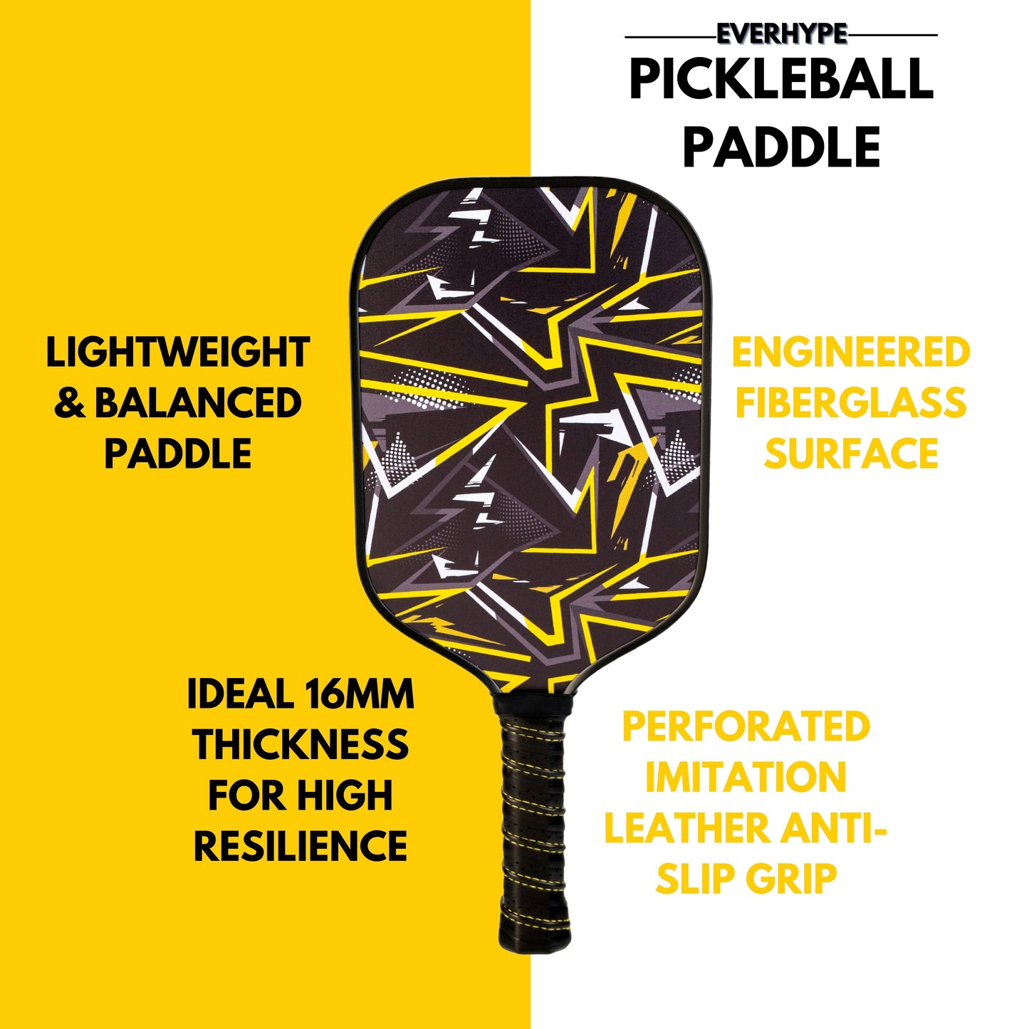 Everhype Carbon Fiber Pickleball Paddle For Advanced