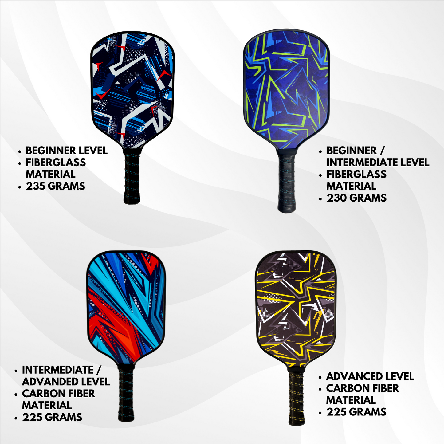 Everhype Fiberglass Pickleball Paddle For Intermediate