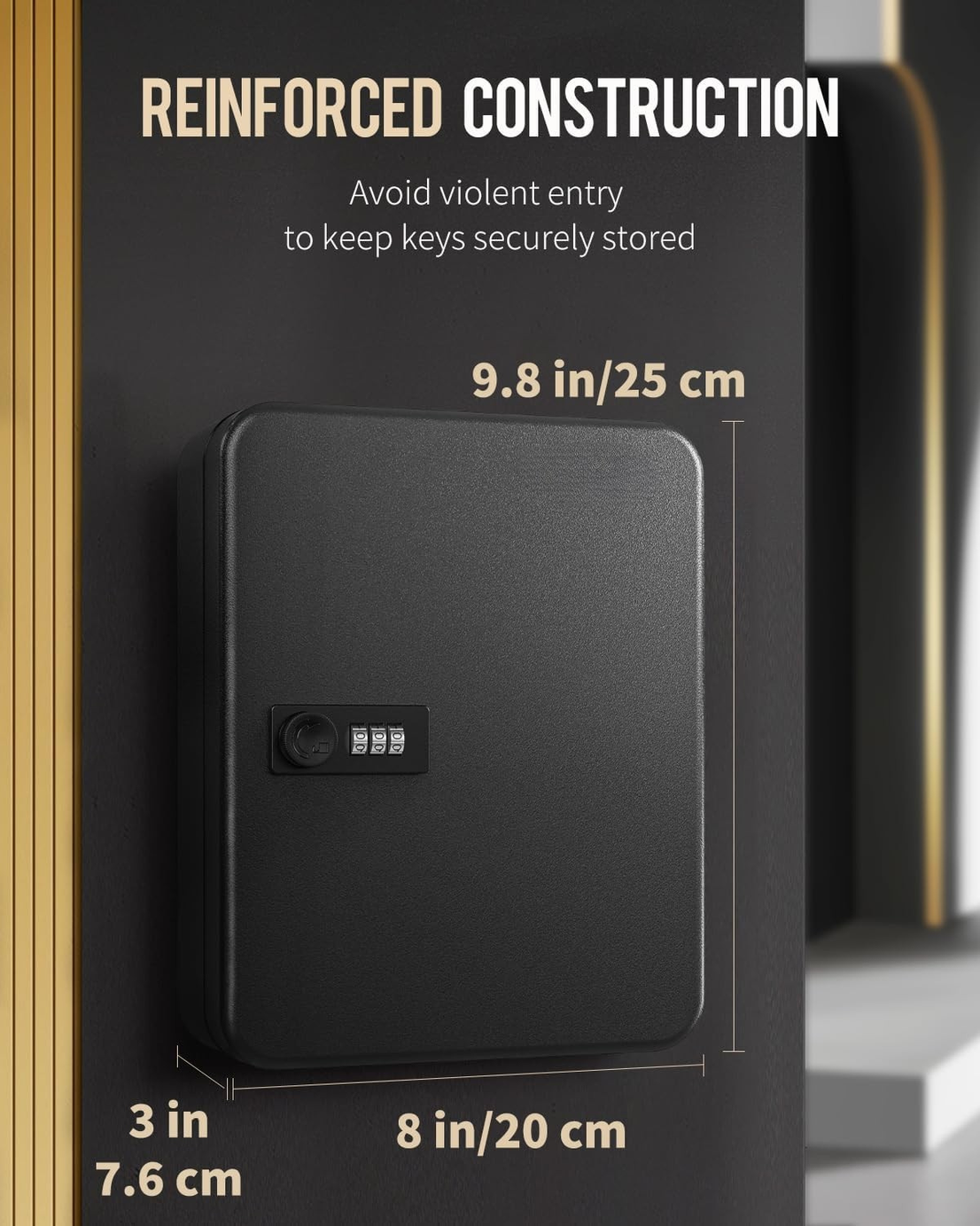 48 Keys Numeric Lock Metal Wall-Mount Security Key Box