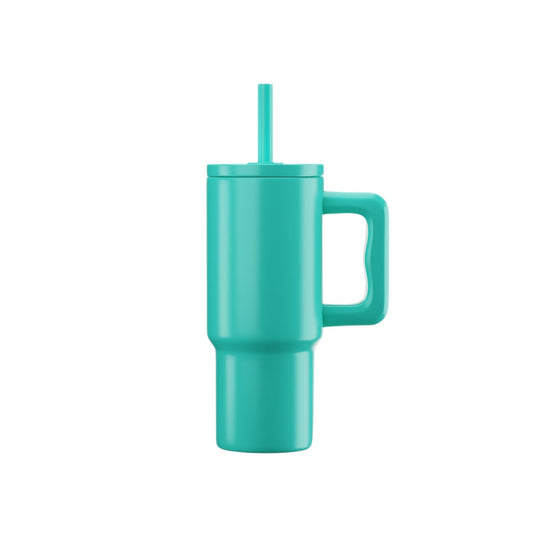 Everhype Tumbler with Handle and Straw Lid Insulated Cup  (Teal 710mL)