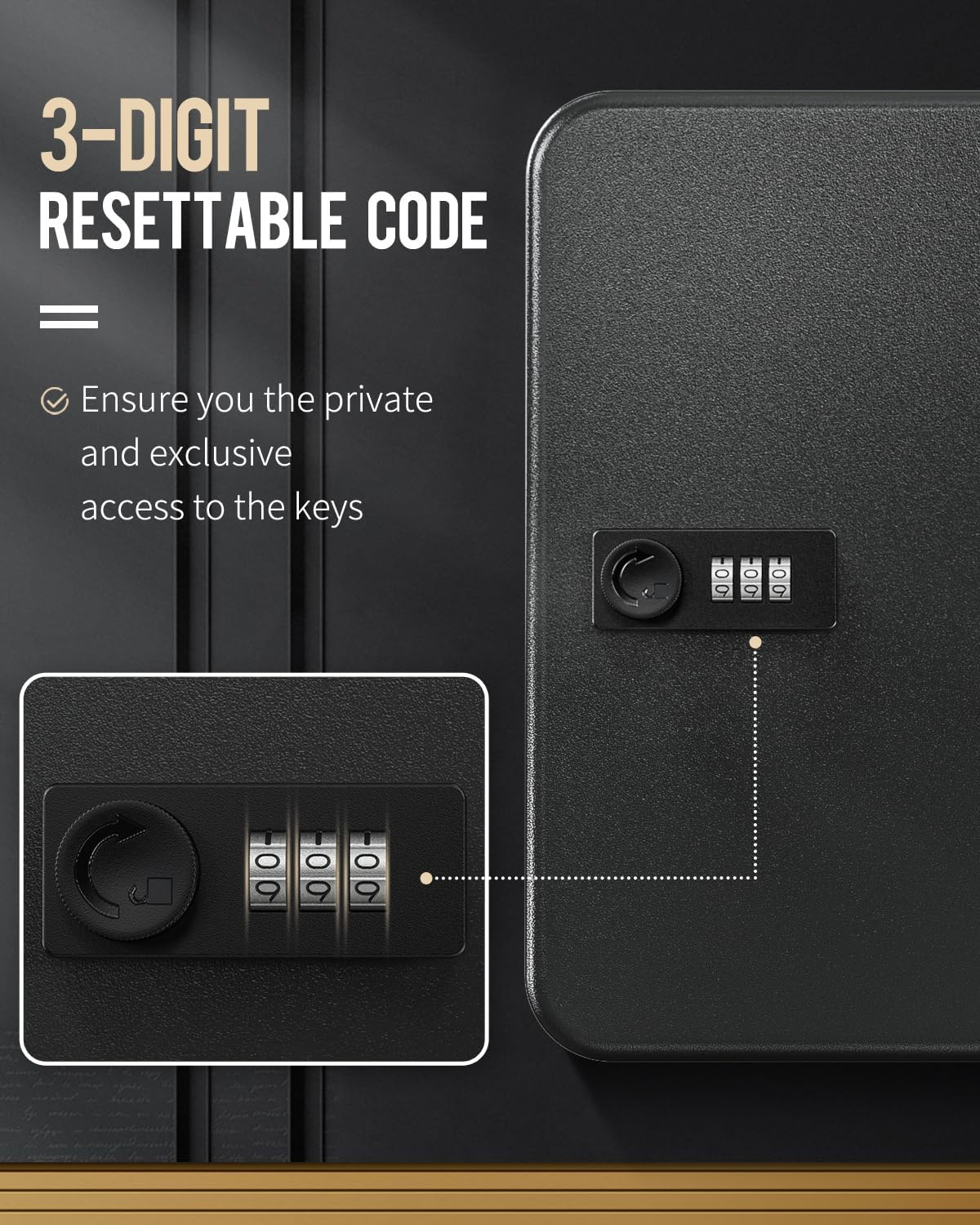 48 Keys Numeric Lock Metal Wall-Mount Security Key Box