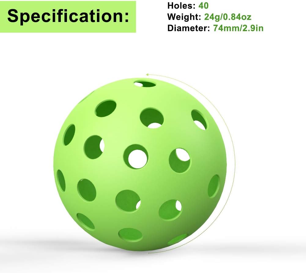 Pickleball Balls Green (Pack of 6)