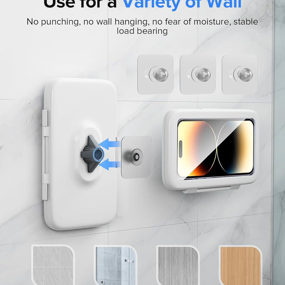 Shower Phone Holder 360 Degree Rotation (White)