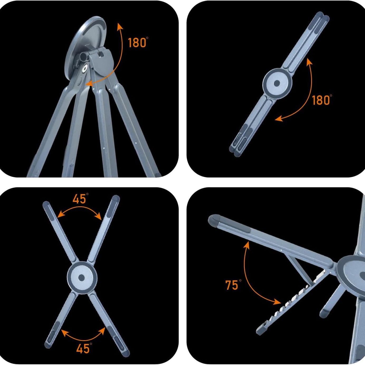 3 in 1 Foldable Laptop Stand with Magnetic Phone Holder ABS