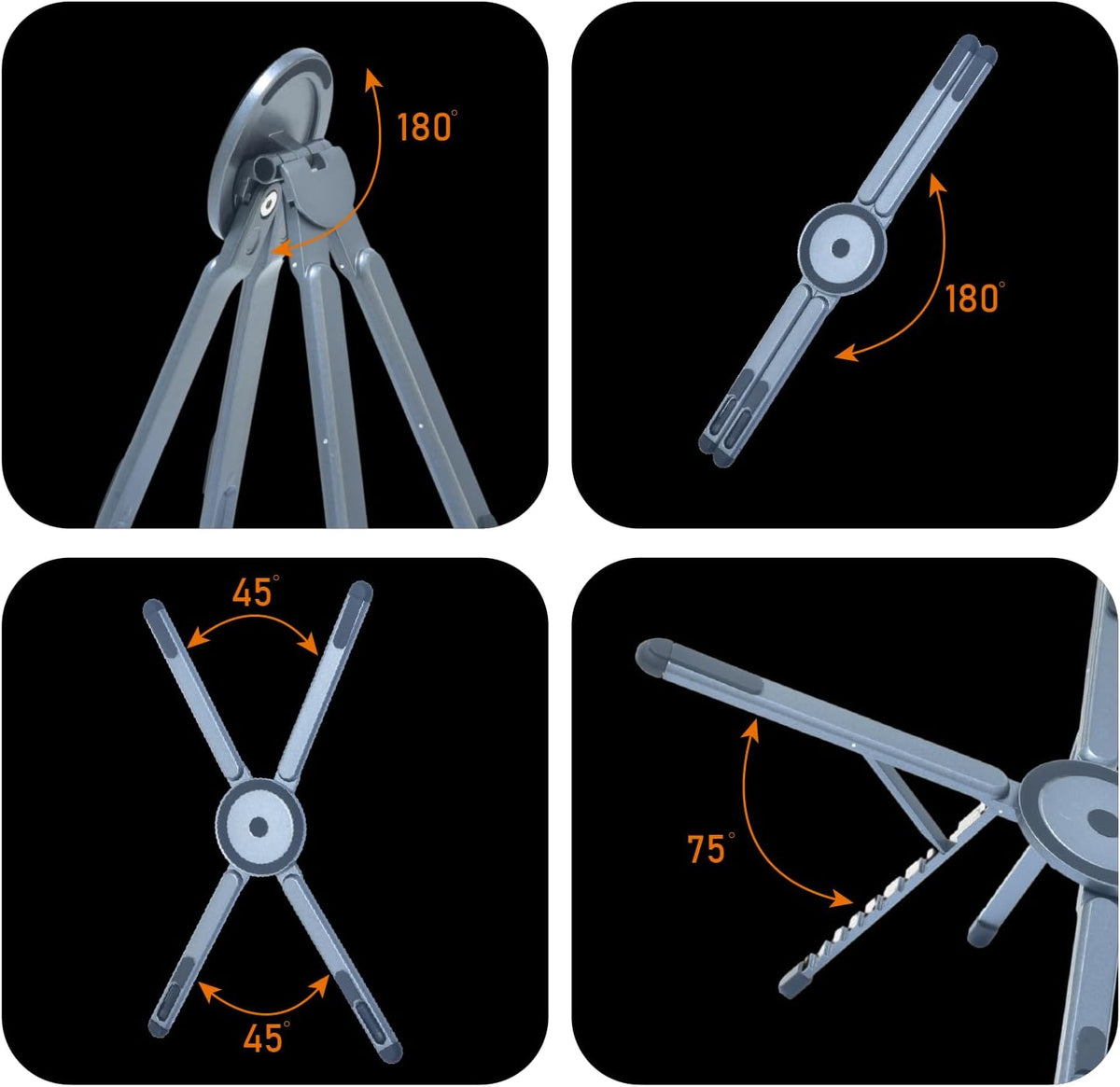 3 in 1 Foldable Laptop Stand with Magnetic Phone Holder ABS