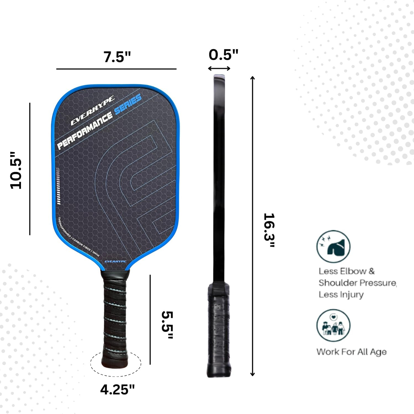 Pickleball Paddle Carbon Fiber Performance Series (Pack of 2)