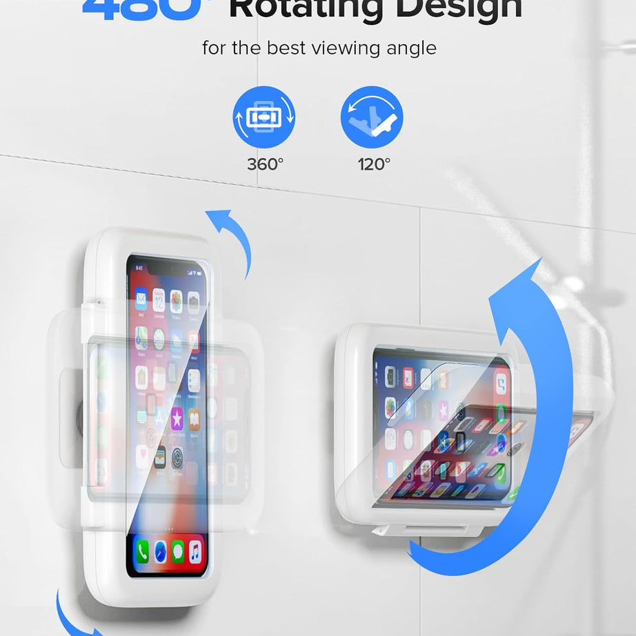 Shower Phone Holder 360 Degree Rotation (White)