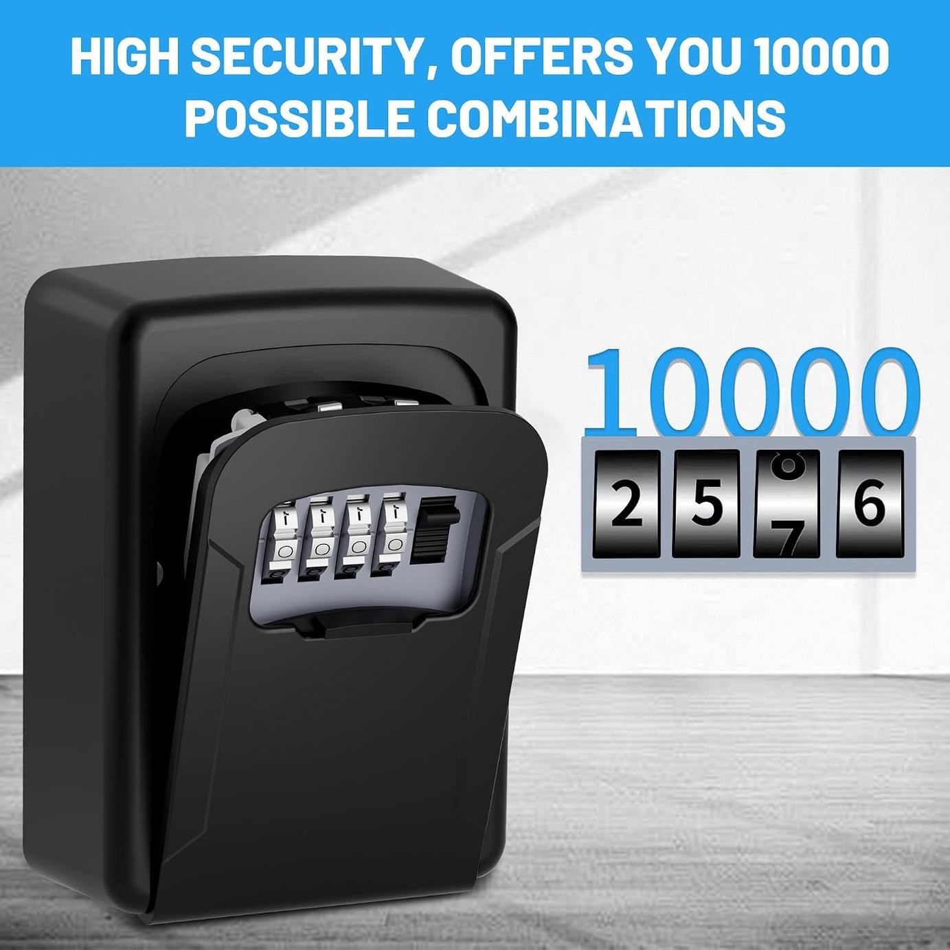 Wall Mounted Mettalic Key Lock Box for Indoor & Outdoor | Key Hider Box with Combination Lock