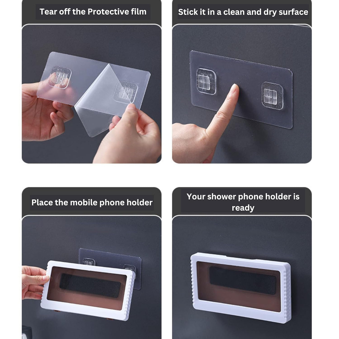 Shower Phone Holder (White)