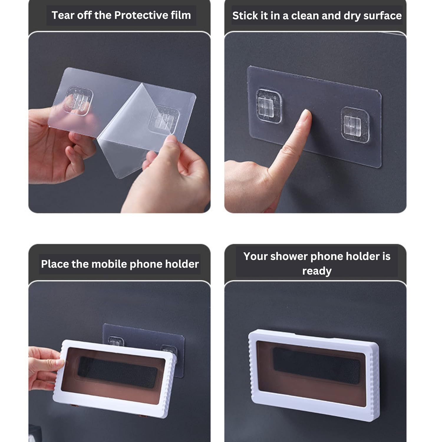 Shower Phone Holder (White)