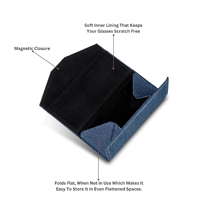 Trifolding Sunglass Case- Denim