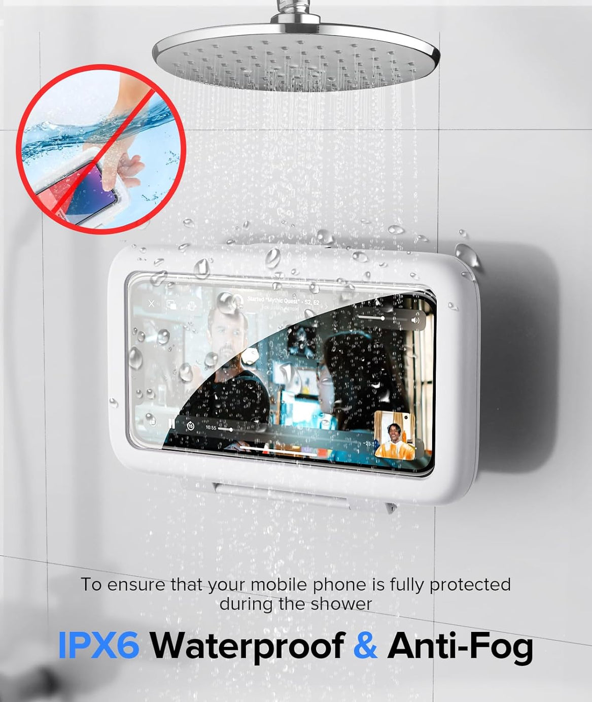 Shower Phone Holder 360 Degree Rotation (White)