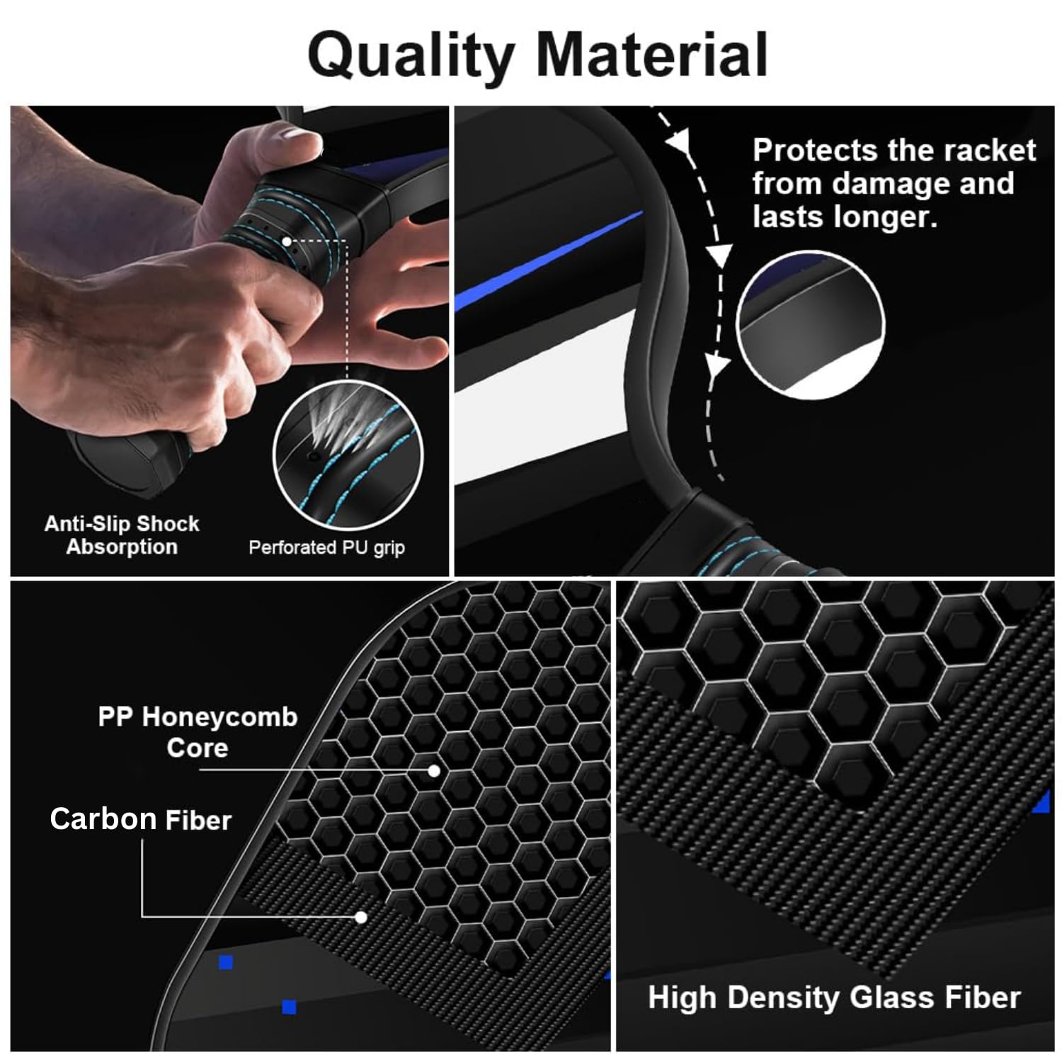 Pickleball Paddle Carbon Fiber Pro & Advanced Series (Pack of 2)