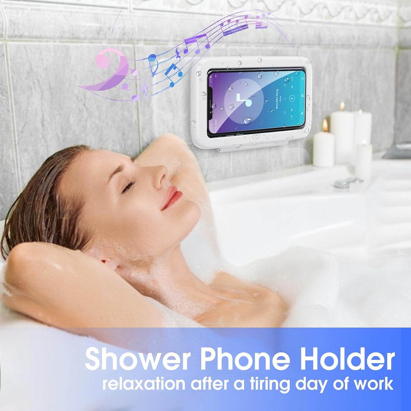 Everhype Shower Phone Holder | Waterproof Bathroom Mobile Phone Holder | Anti-Fog Case for Shower | Wall Mountable | 6.8 Inch Support Touch Screen Parent