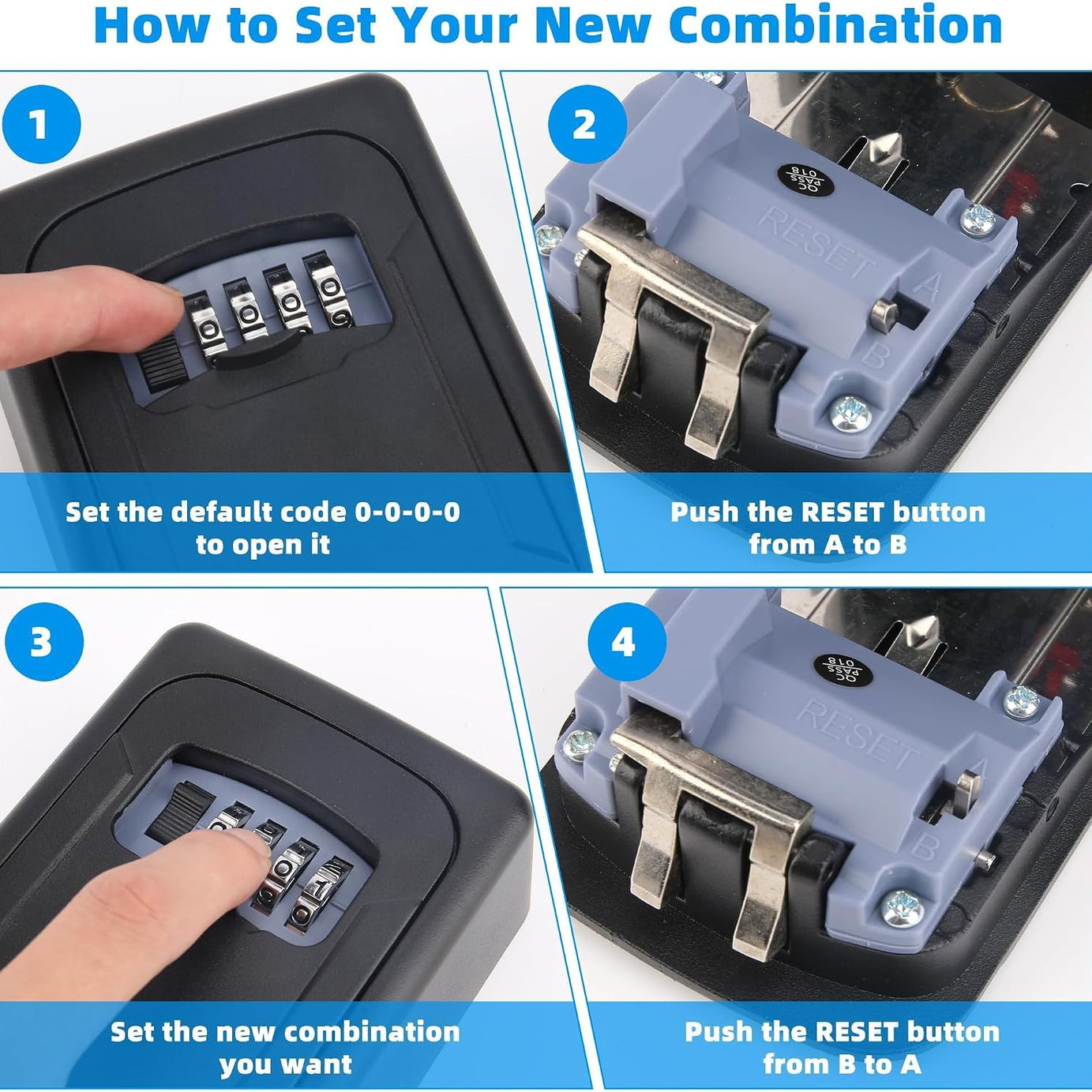 Wall Mounted Mettalic Key Lock Box for Indoor & Outdoor | Key Hider Box with Combination Lock