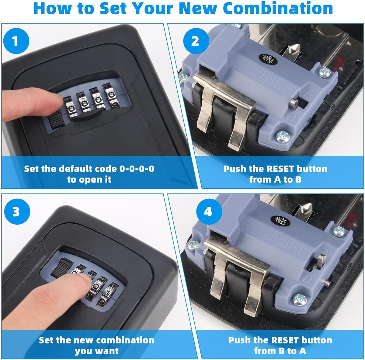 Wall Mounted Mettalic Key Lock Box for Indoor & Outdoor | Key Hider Box with Combination Lock