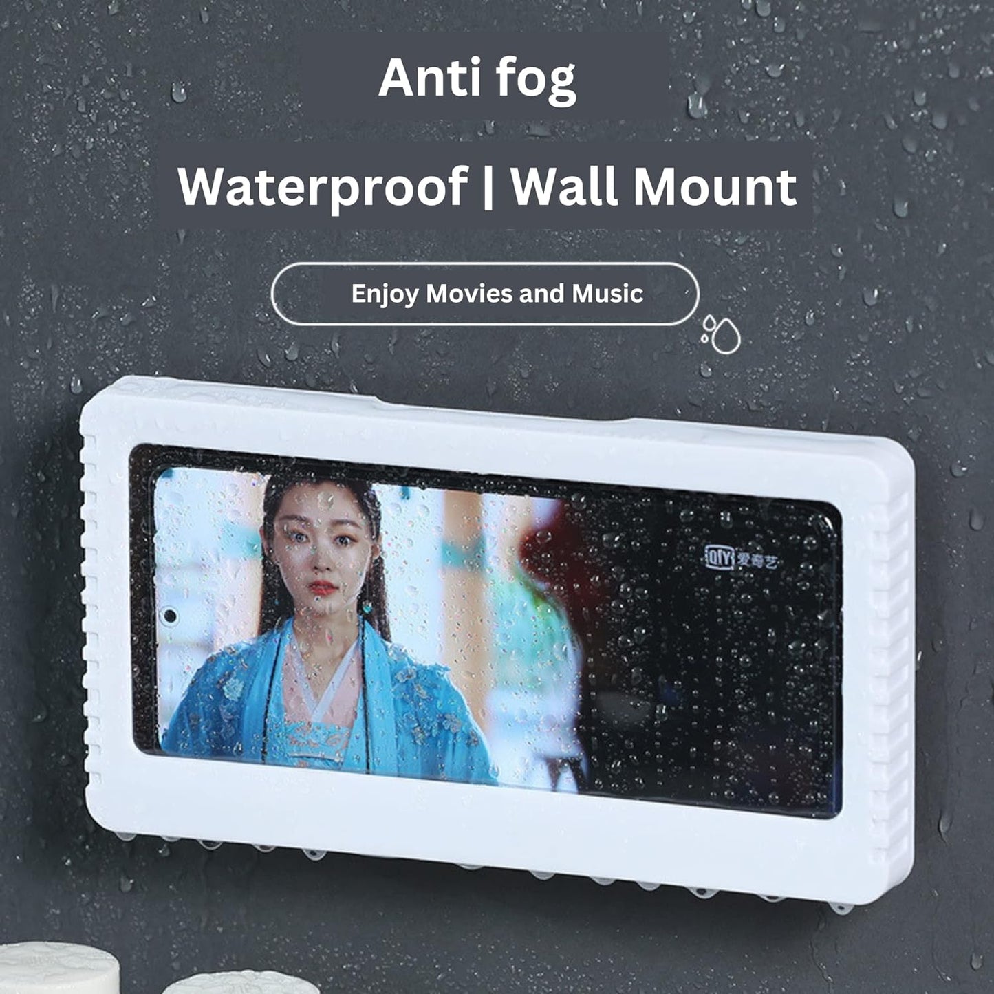 Everhype Shower Phone Holder | Waterproof Bathroom Mobile Phone Holder | Anti-Fog Case for Shower | Wall Mountable | 6.8 Inch Support Touch Screen Parent