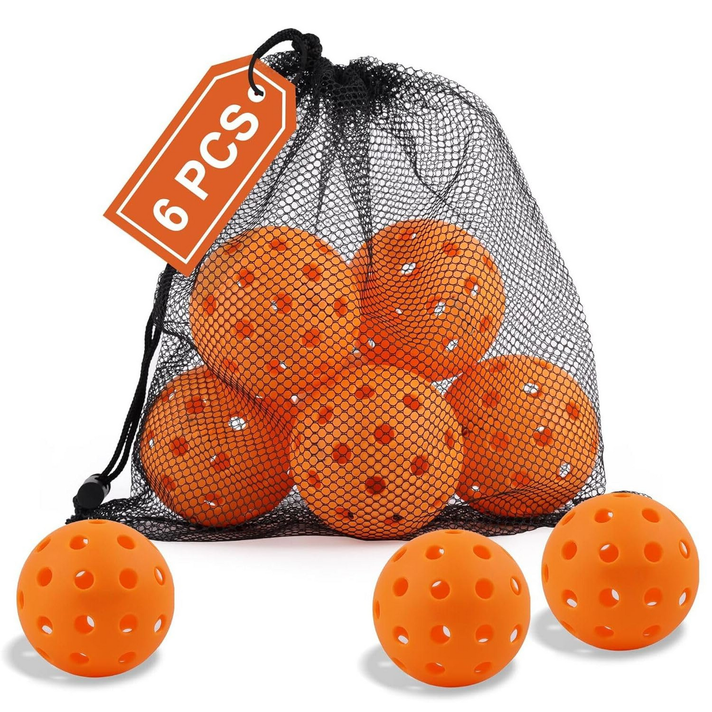 Everhype Pickleball Balls (Pack of 6) Outdoor Competition Grade Balls