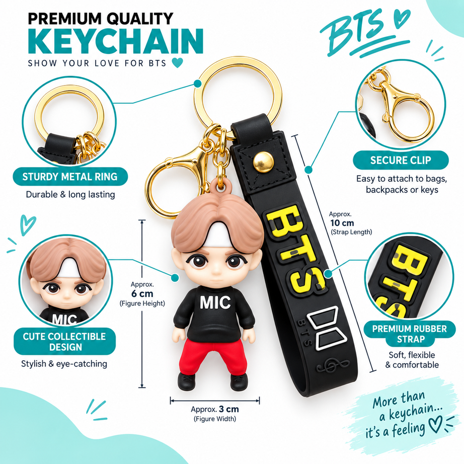 3D BTS Army Keychain