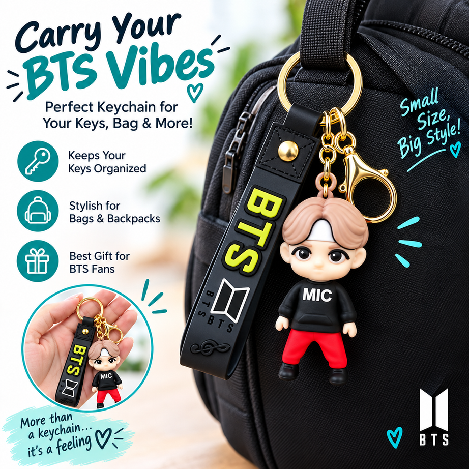 3D BTS Army Keychain