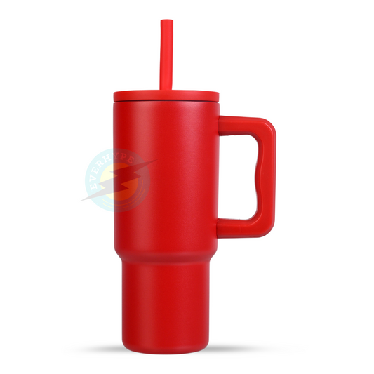 Everhype Tumbler with Handle and Straw Lid Insulated Cup (Red 710mL)