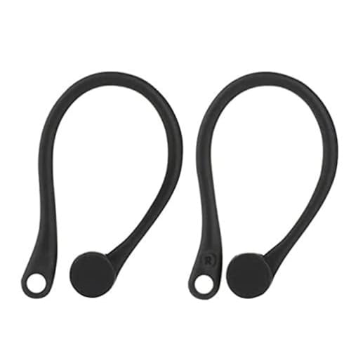 Everhype Earhook for AirPods Pro, AirPods 3, AirPods 2 and AirPods 1 Anti-Lost Secure Airpods Holder Ear Attachment Loops Earhook Clips for AirPod Earbud Sports (Earbud Hook Black)
