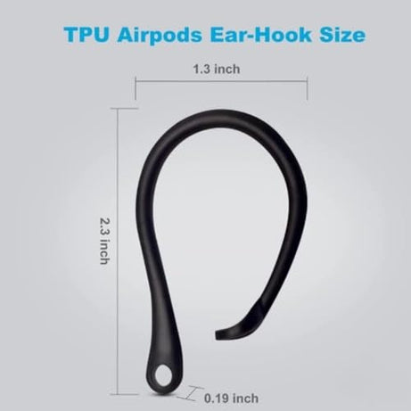 Everhype Earhook for AirPods Pro, AirPods 3, AirPods 2 and AirPods 1 Anti-Lost Secure Airpods Holder Ear Attachment Loops Earhook Clips for AirPod Earbud Sports (Earbud Hook Black)