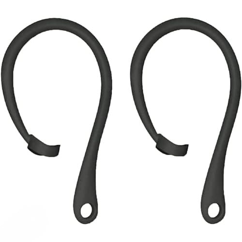 Everhype Earhook for AirPods Pro, AirPods 3, AirPods 2 and AirPods 1 Anti-Lost Secure Airpods Holder Ear Attachment Loops Earhook Clips for AirPod Earbud Sports (Earbud Hook Black)