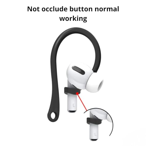 Everhype Earhook for AirPods Pro, AirPods 3, AirPods 2 and AirPods 1 Anti-Lost Secure Airpods Holder Ear Attachment Loops Earhook Clips for AirPod Earbud Sports (Earbud Hook Black)