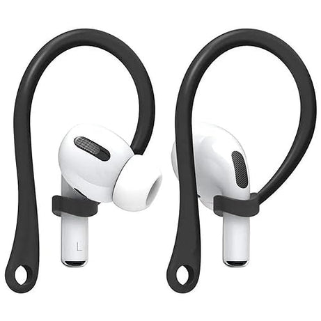 Everhype Earhook for AirPods Pro, AirPods 3, AirPods 2 and AirPods 1 Anti-Lost Secure Airpods Holder Ear Attachment Loops Earhook Clips for AirPod Earbud Sports (Earbud Hook Black)