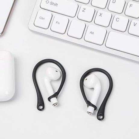 Everhype Earhook for AirPods Pro, AirPods 3, AirPods 2 and AirPods 1 Anti-Lost Secure Airpods Holder Ear Attachment Loops Earhook Clips for AirPod Earbud Sports (Earbud Hook Black)