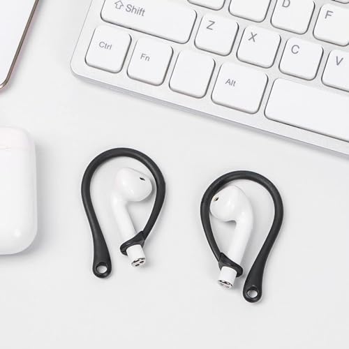 Everhype Earhook for AirPods Pro, AirPods 3, AirPods 2 and AirPods 1 Anti-Lost Secure Airpods Holder Ear Attachment Loops Earhook Clips for AirPod Earbud Sports (Earbud Hook Black)