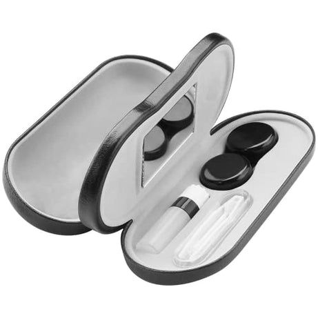 Everhype Unisex Protective Case For Sunglasses, Spectacles + Contact Lenses | Hard Lens Case | Two sided Stroage with mirror