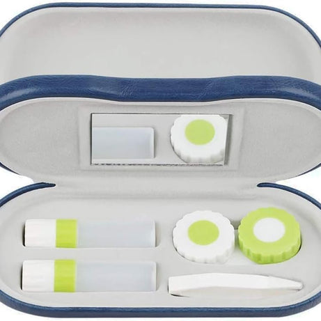 Everhype Unisex Protective Case For Sunglasses, Spectacles + Contact Lenses | Hard Lens Case | Two sided Stroage with mirror