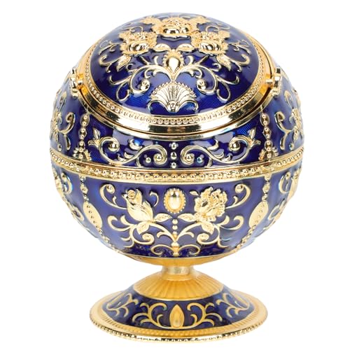 Metal Ashtray (Blue & Gold)