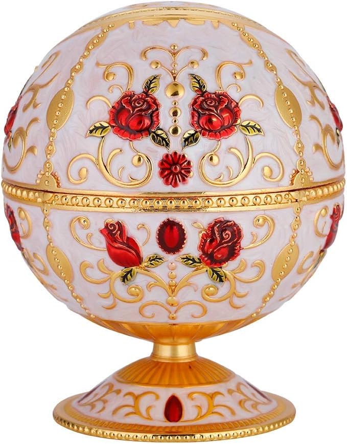 Metal Ashtray (White & Gold)